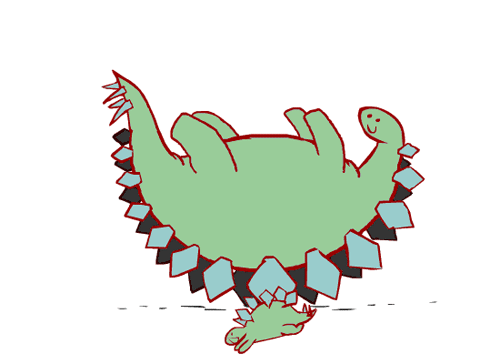 Dinosaur's version of the knife game.