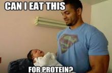 A wild baby confuses the gym junkie