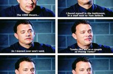 Tom Hanks with a swing and a miss.