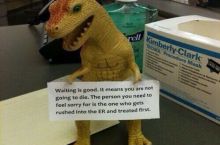 Hospital T-Rex has a reminder for you.