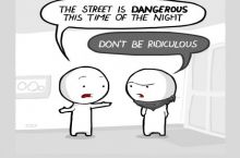 Don't you dare cross the street!