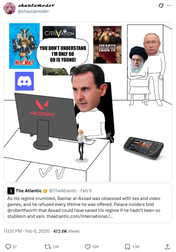 Imagine having Assad in your lobby