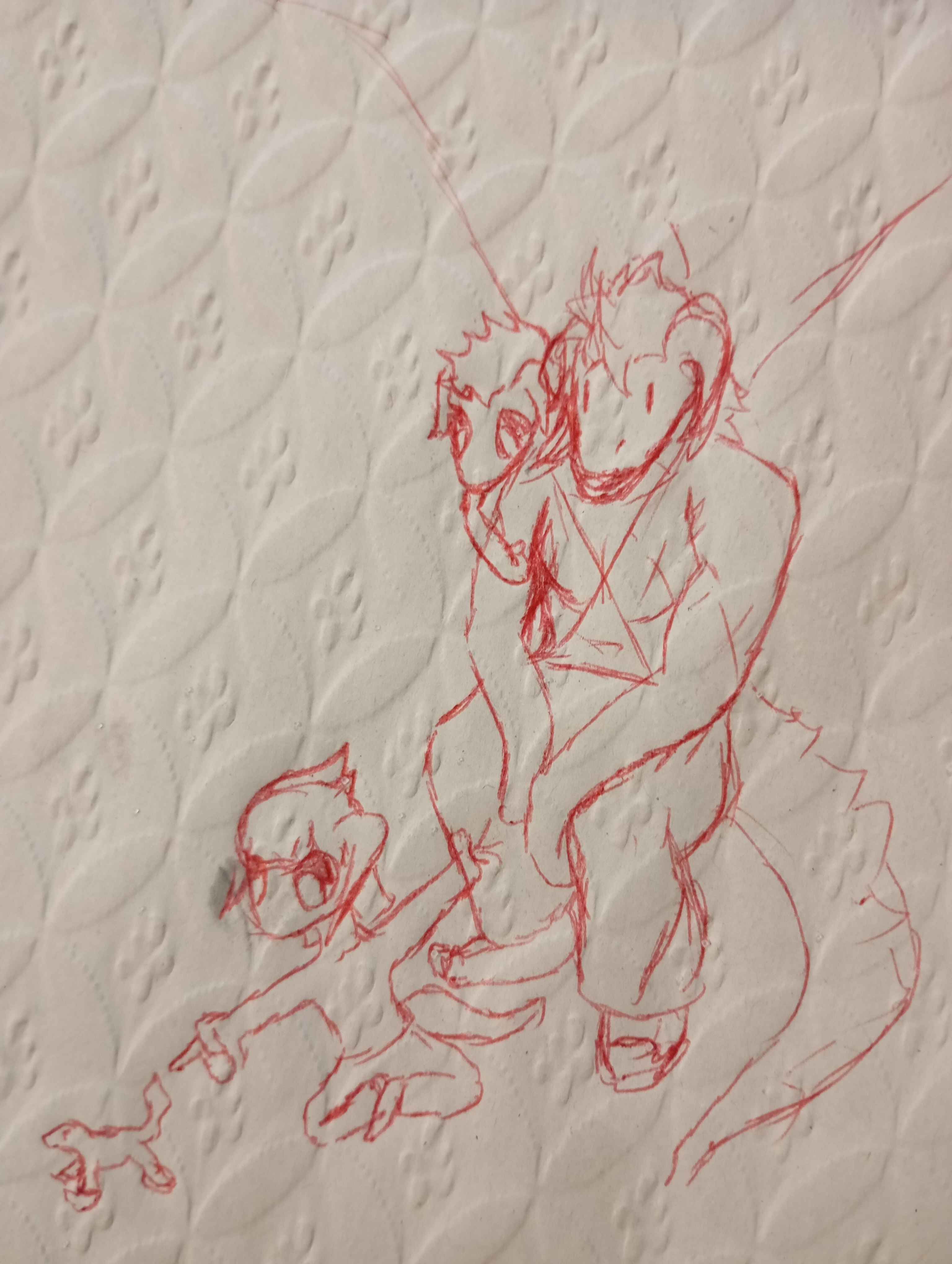 I haven't posted in seven years. Here's my D&D character with his kids after the end of the campaign