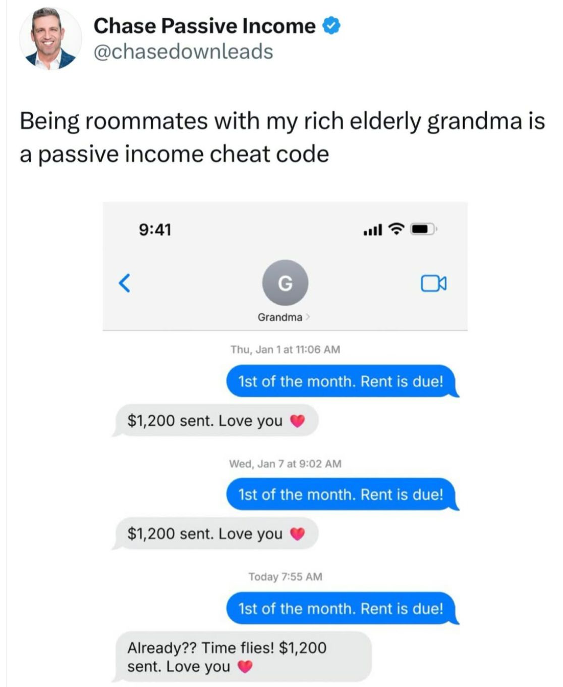  Follow to see how love=passive income