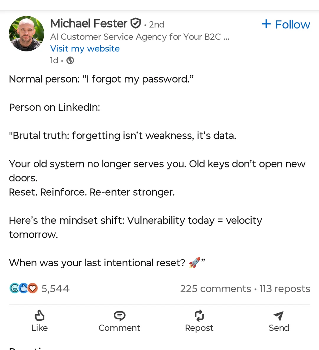 Put it on lots of different lines to sound profound