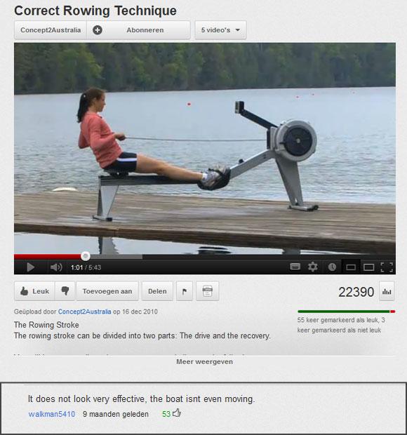 Correct rowing technique