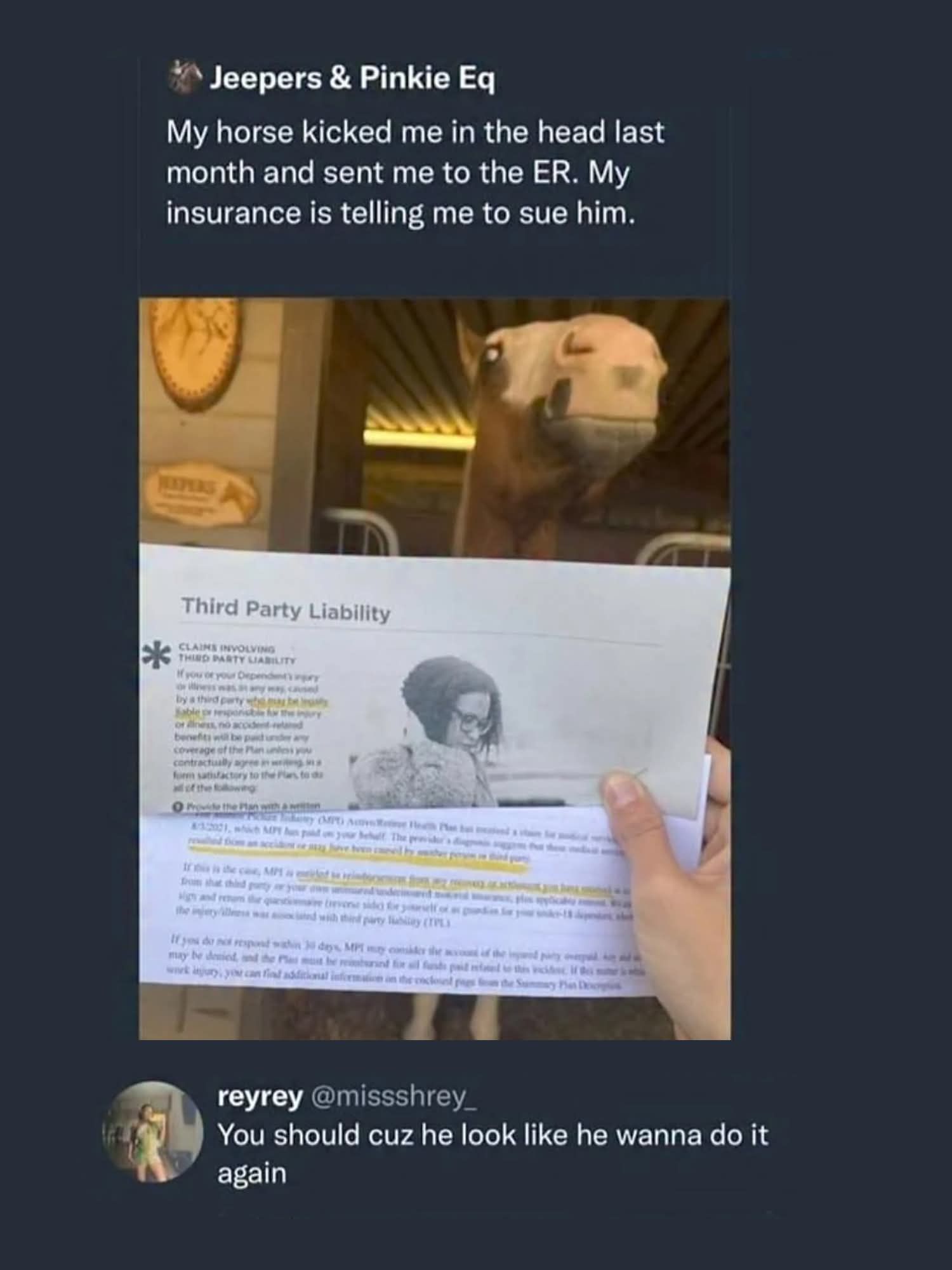 Send it to hell where all horses go