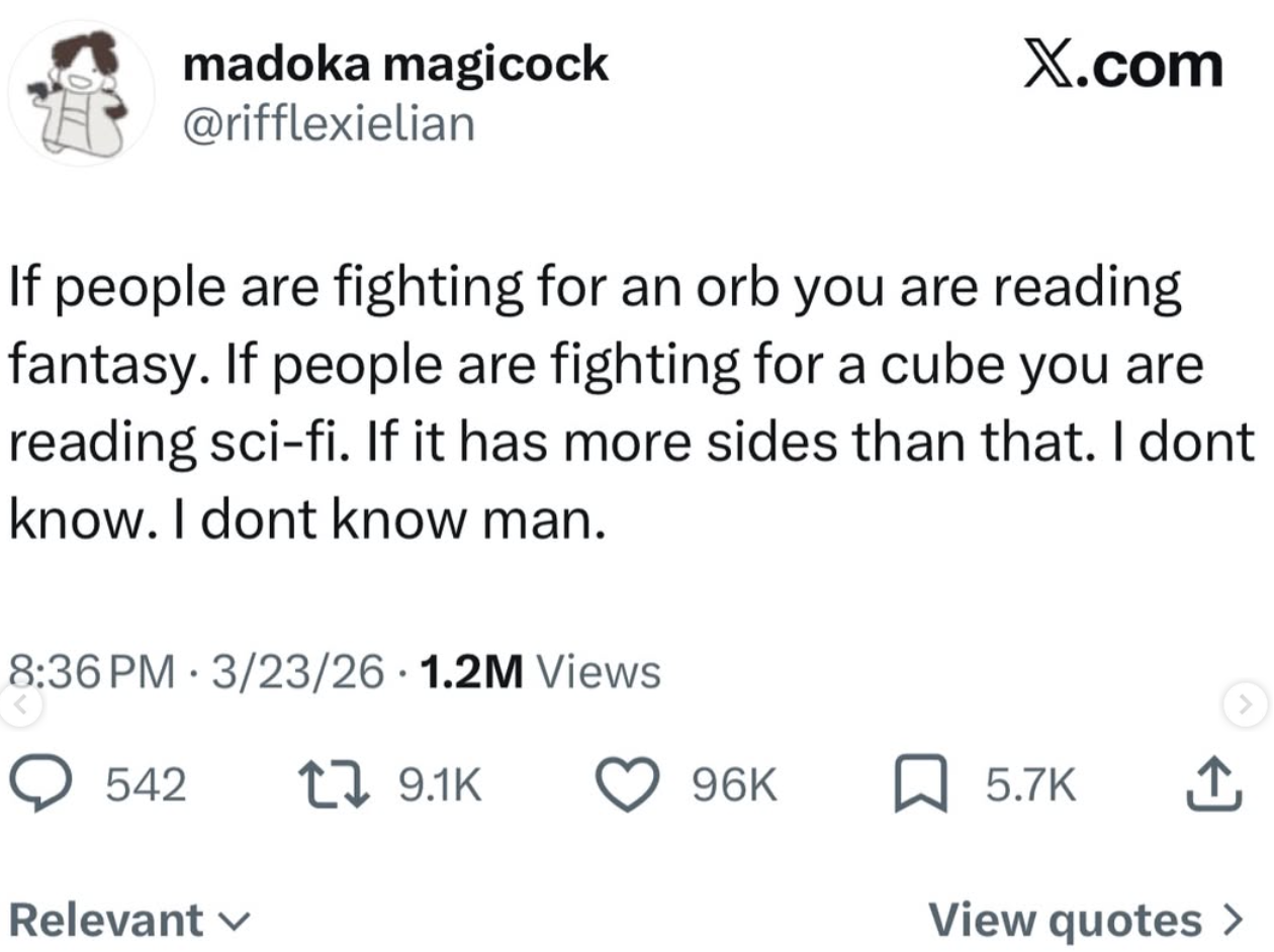 There are exactly two (2) shapes allowed in fiction