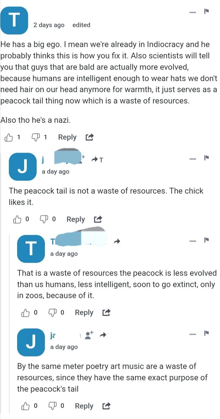 Interesting Comments on Balding & Elon M. Agree/Disagree?