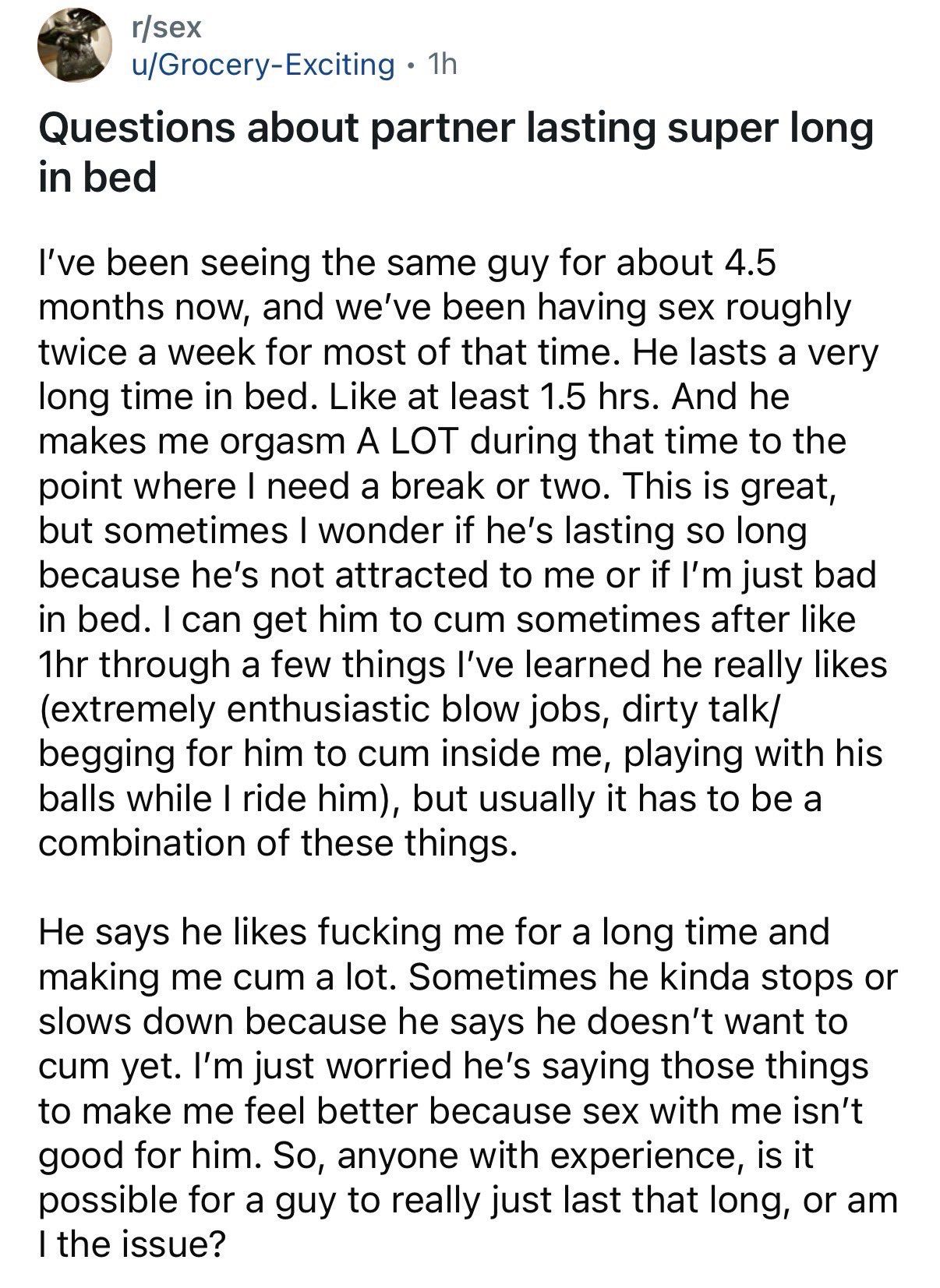 Will she ever find a good man? And TWICE A WEEK?!?! LOL