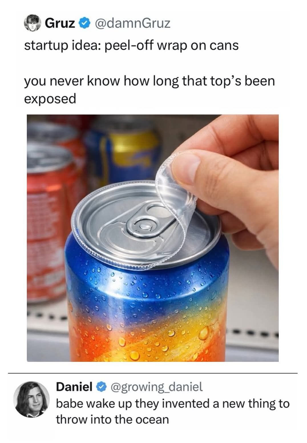 or the three people concerned with this can just wipe the can's lid before opening it