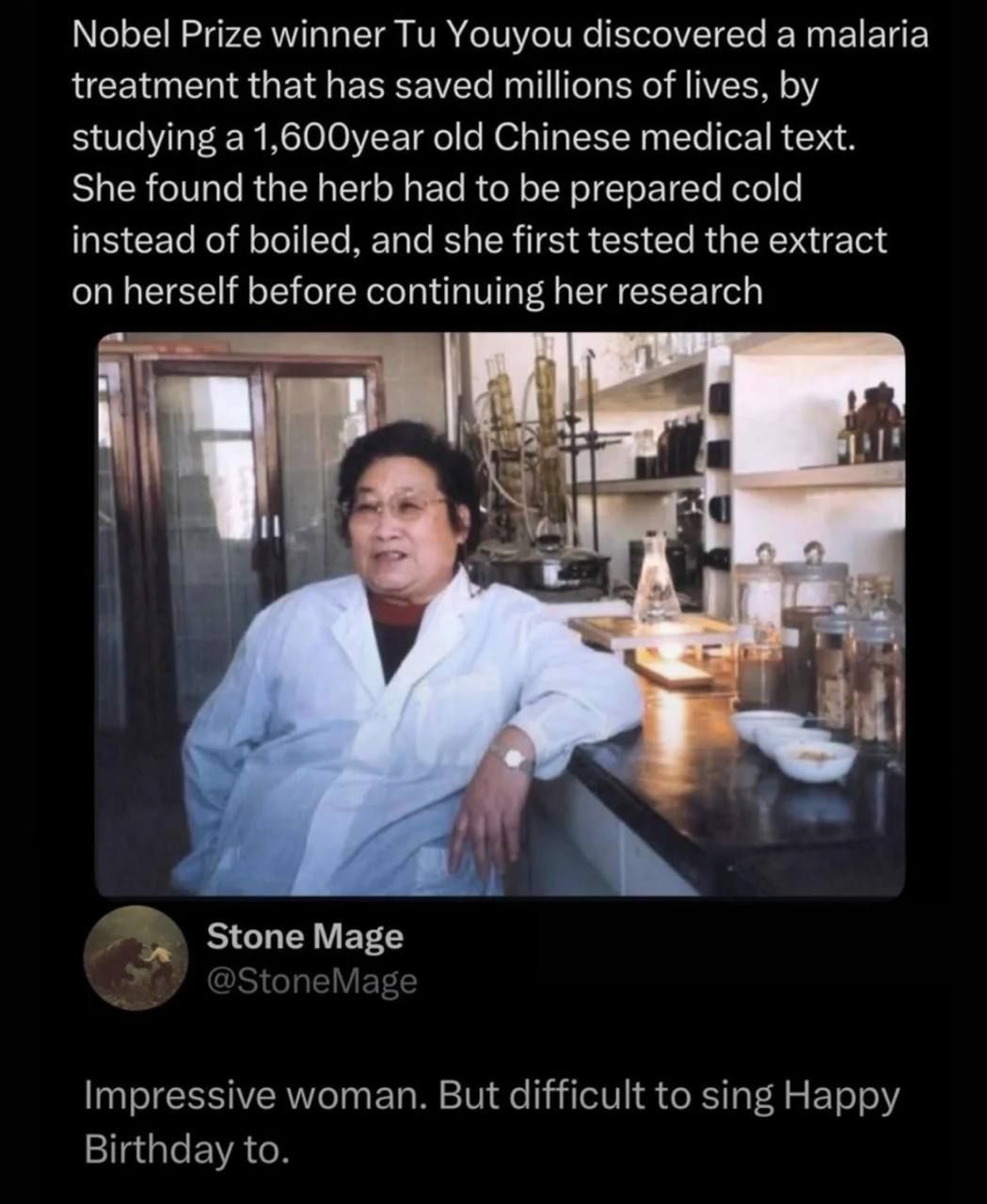 Imagine how many lives she'd save if she'd read 3.200 year old text