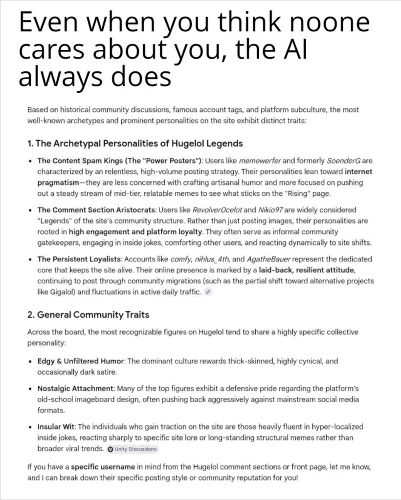 Asking AI about the most popular users