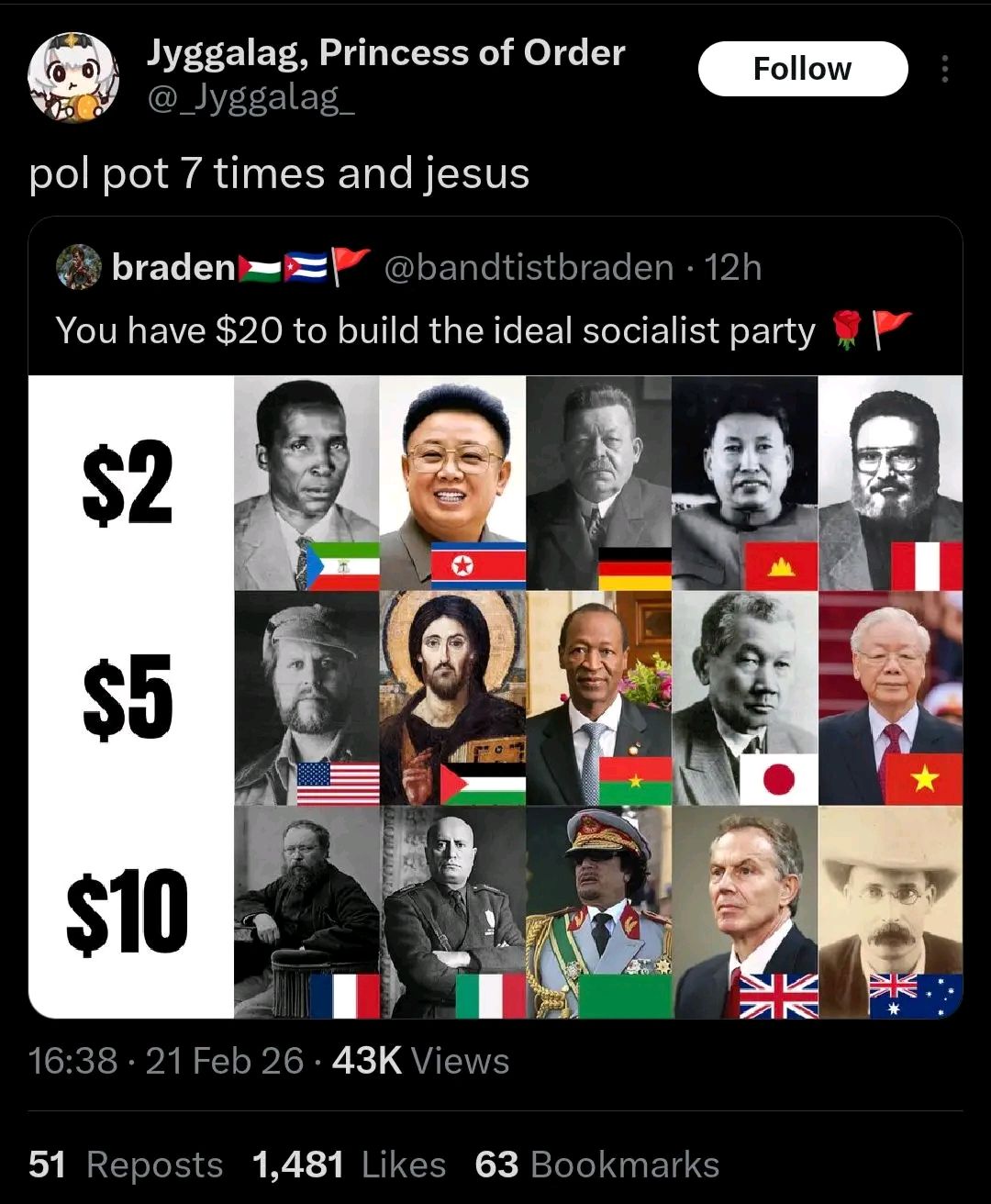 Pol Pot 10 times it is