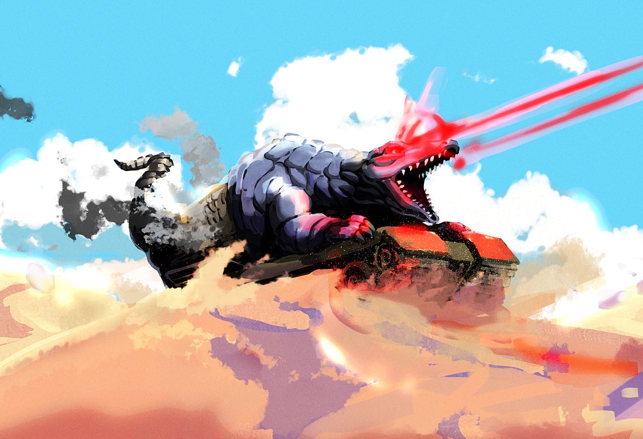 day six of posting ***ing SICK dinos! dino tank i found on newgrounds