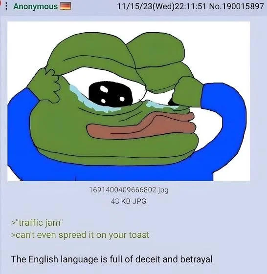The Teuton screeches in autistic pain