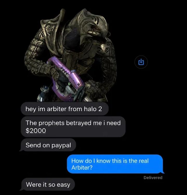 Master Chief, you mind explaining what you're doing in a meme?