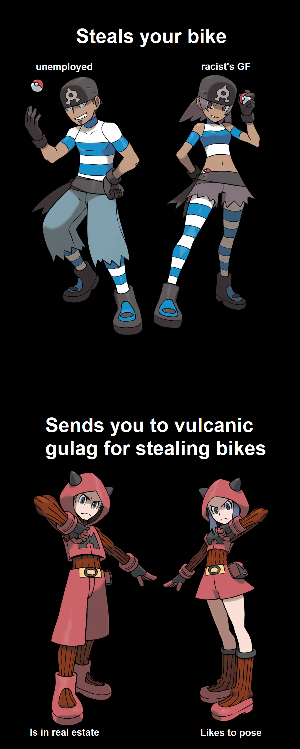 Racist's GF and red racist are a canon couple btw. (see BW2)