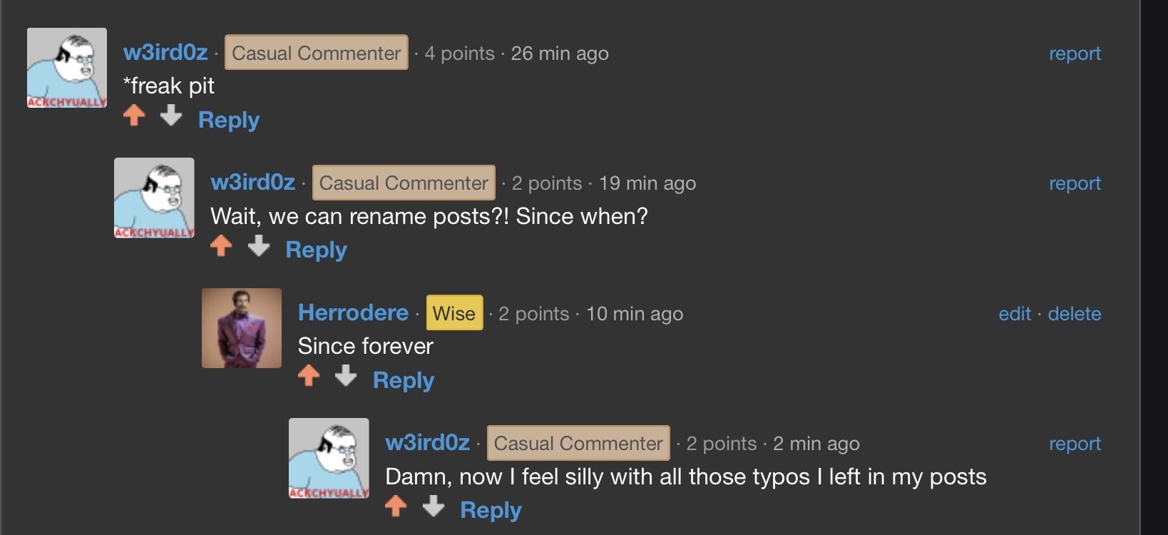 w3ird0z. I yield my boomer crown to you