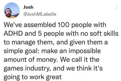 and if they somehow DO make a good game, we fire them and replace them with activists