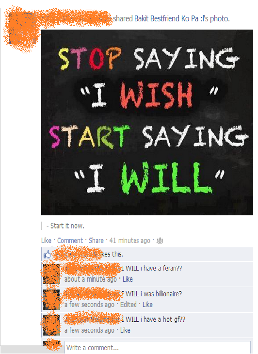 Stop saying "I wish" my butt