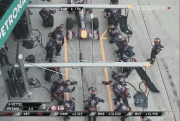 New Formula 1 pit stop record: 2.05 seconds. Amazing coordination and teamwork.