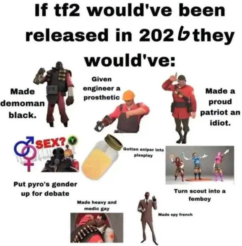 Thank god TF2 was before woke