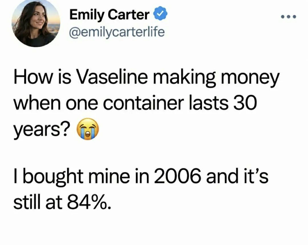 I wonder who could possibly be buying lots of vaseline