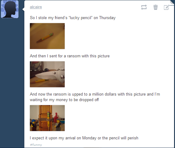 People on Tumblr seems to be on acid. But it's funny as hell.