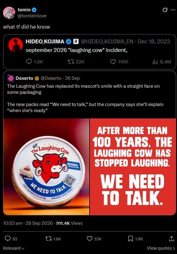 Brilliant as always, Kojima