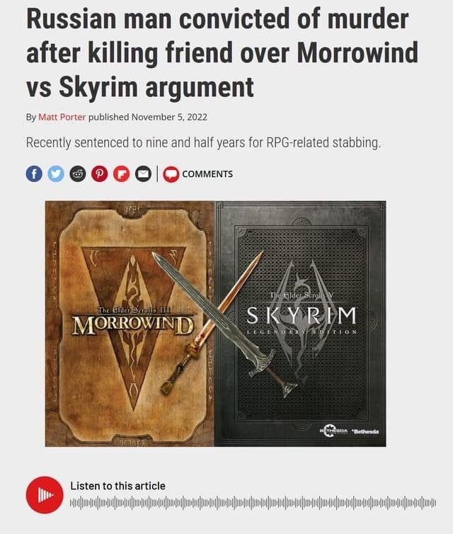 throw in an oblivion fan and have a free for all