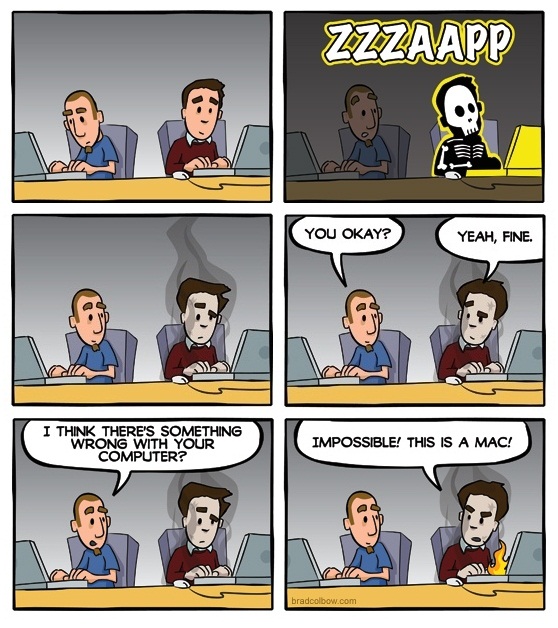 It has a bitten apple on it and sh*t!