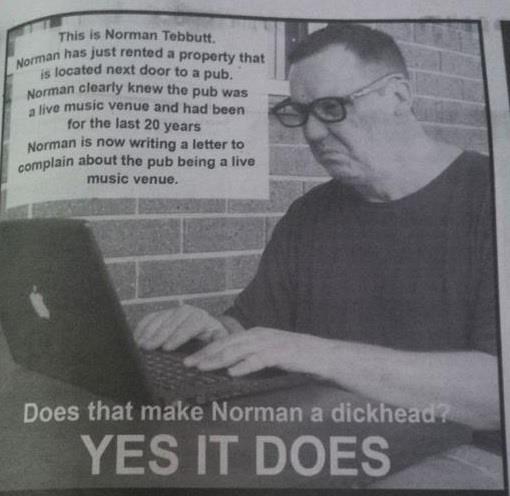 This is Norman Tebbut
