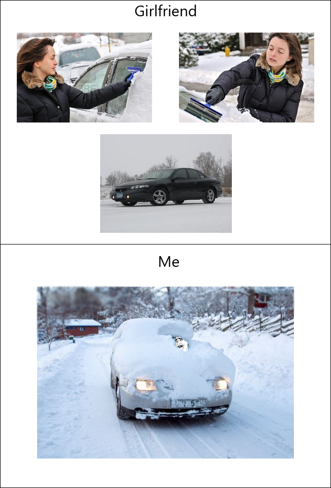 Snowy Car - The Comparison