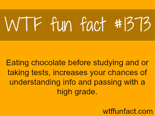 Bringing chocolate to school for every test now.