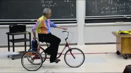 He could also just pedal that tricycle, but who am I to assess him?
