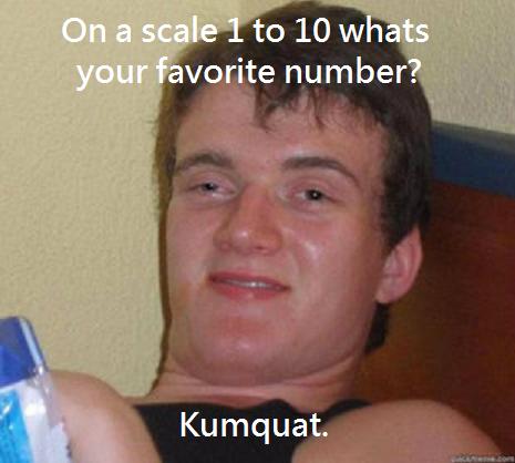 Kumquat is my favorite number.