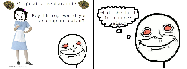 High at a restaurant.