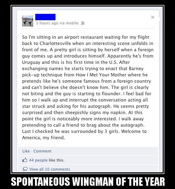 Wingman of the Year Award goes to...