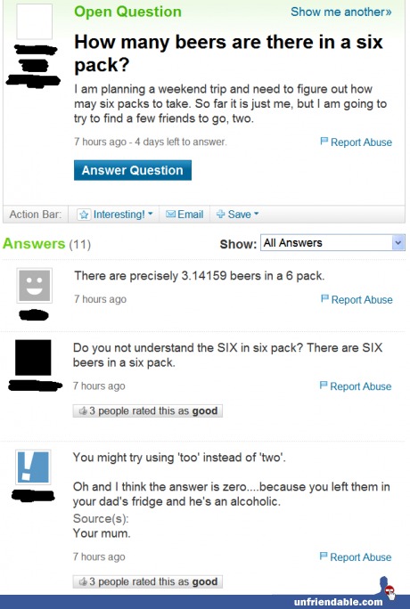 I think a six pack is 7 beers