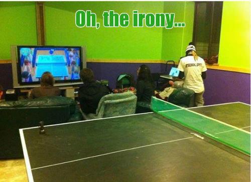 Kids these days. Why sould I play table tennis when I can play table tennis on PS3 or somethin'?