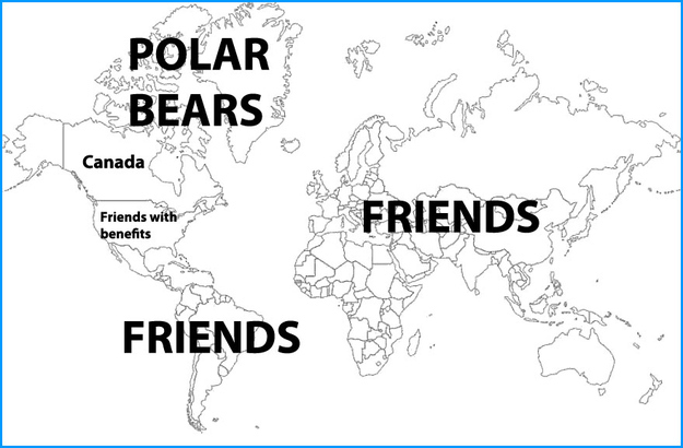 This is how Canada see's the world.