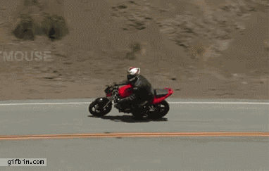I like how the motor cycle drives off like it doesn't give a ***.