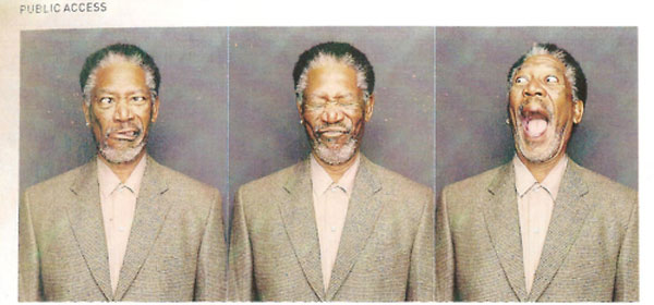 Morgan Freeman in a photobooth