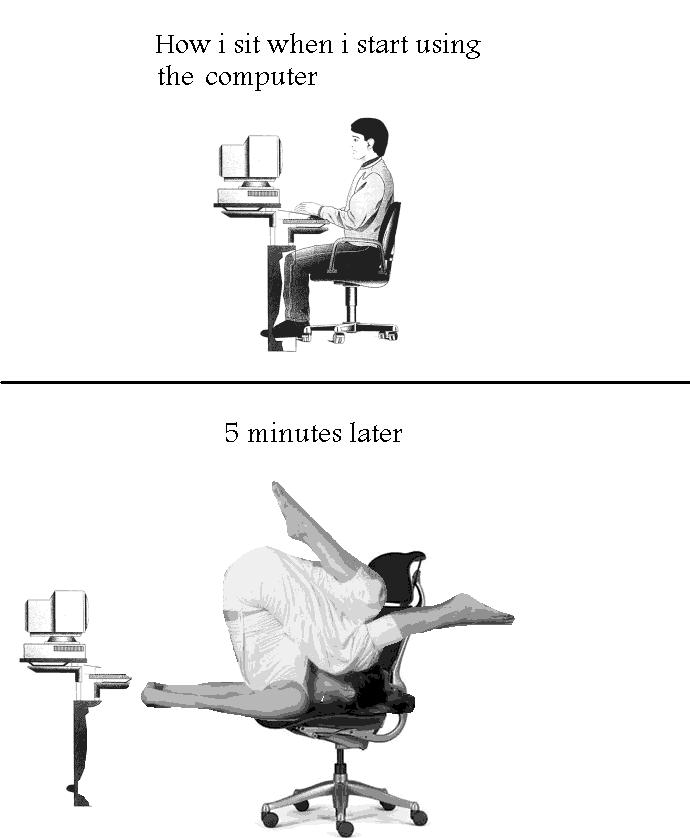 How i sit when using a computer