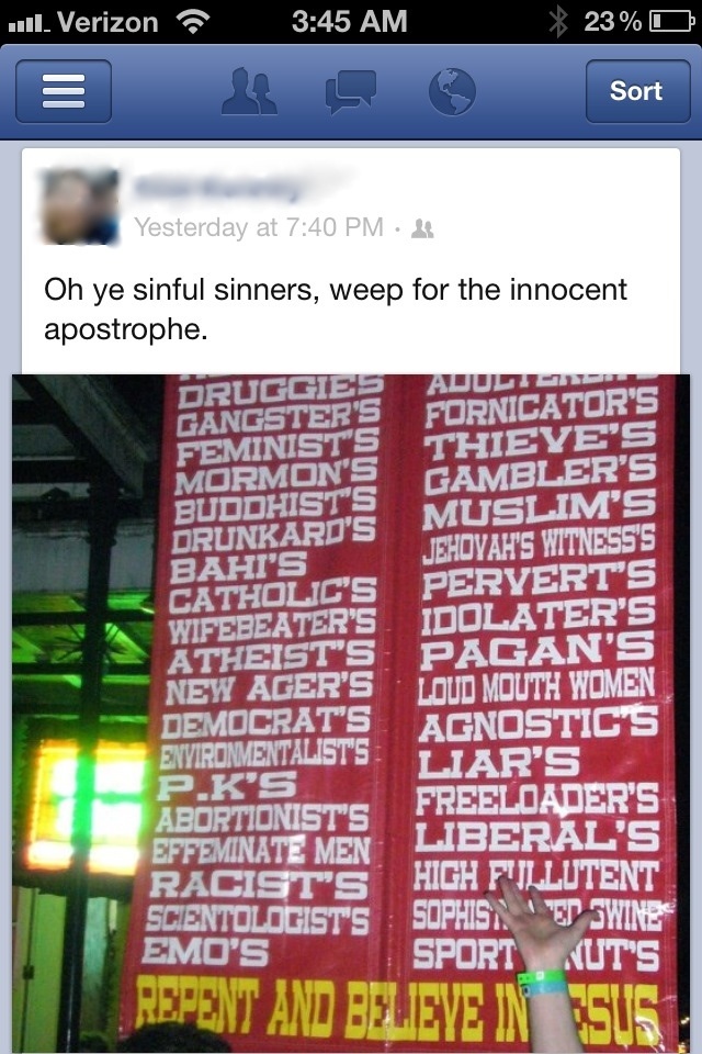 A grammar nazi's nightmare.