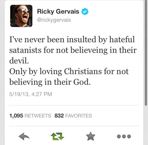 Mr. Gervais is slowly becoming my Hero...