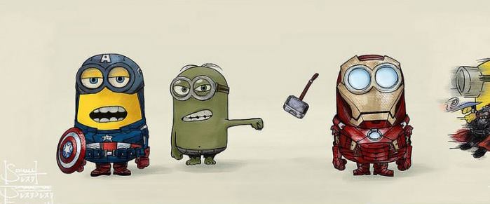 Minions from Despicable Me as the Avengers
