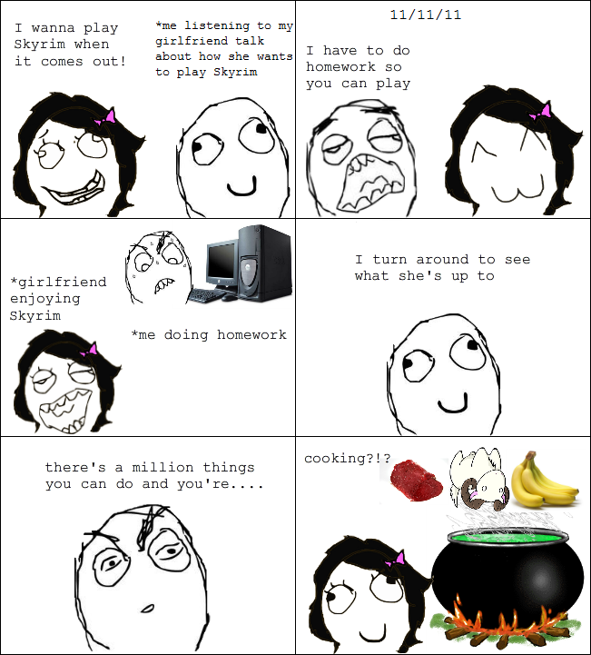 Girlfriend playing Skyrim