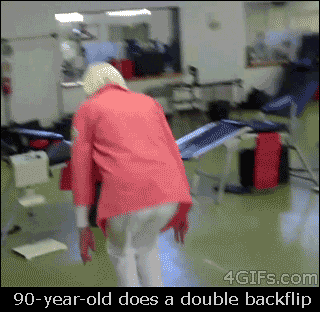 90 year old double backflip